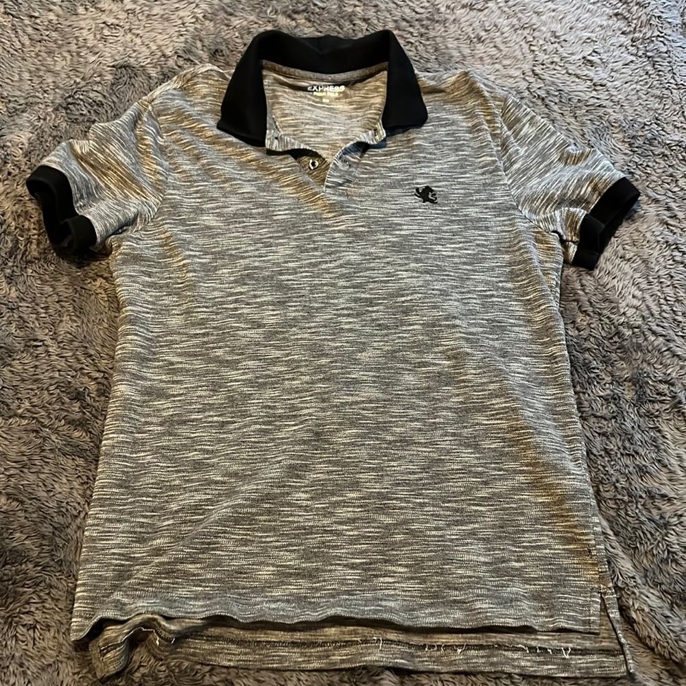 Express Pique Polo Gray